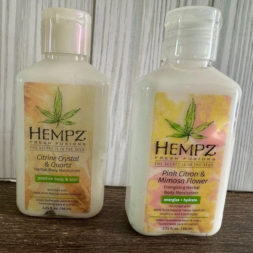 Hempz Fresh Fusions Citrine Crystal & Pink Citron Mimosa Body Lotion 2.25oz Set